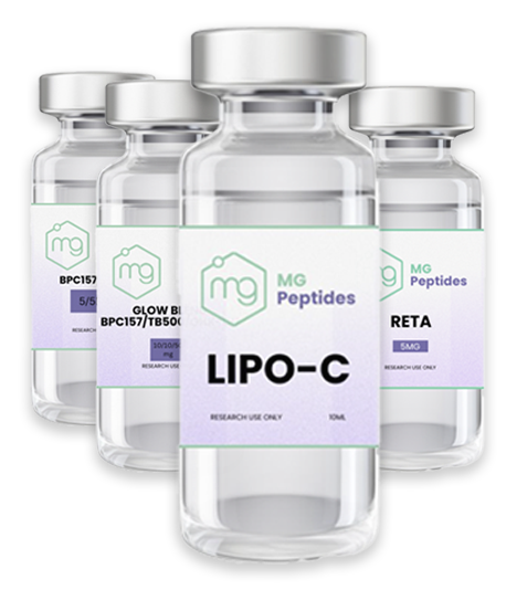 bottles vials of peptides